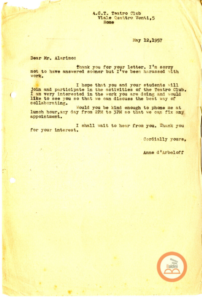 Stagione 1956 - 1957 - corrispondenza