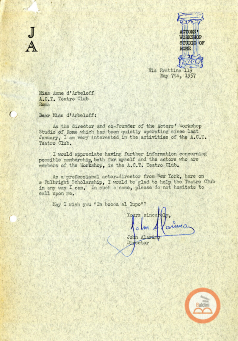 Stagione 1956 - 1957 - corrispondenza