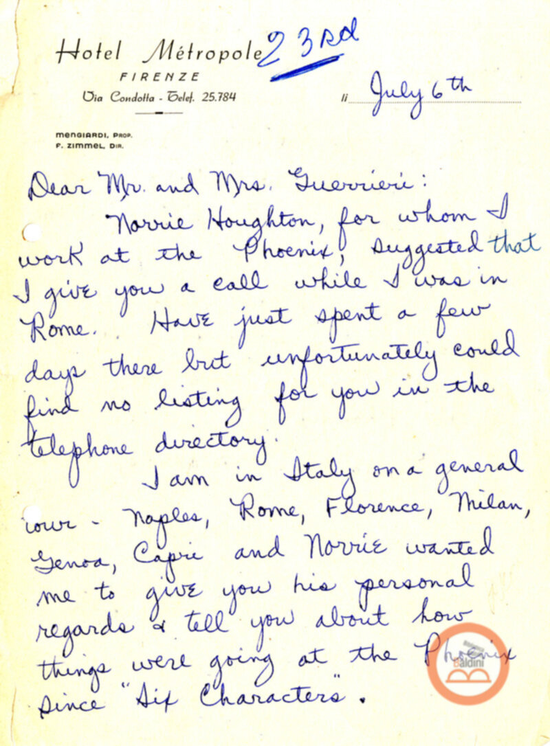 Stagione 1956 - 1957 - corrispondenza