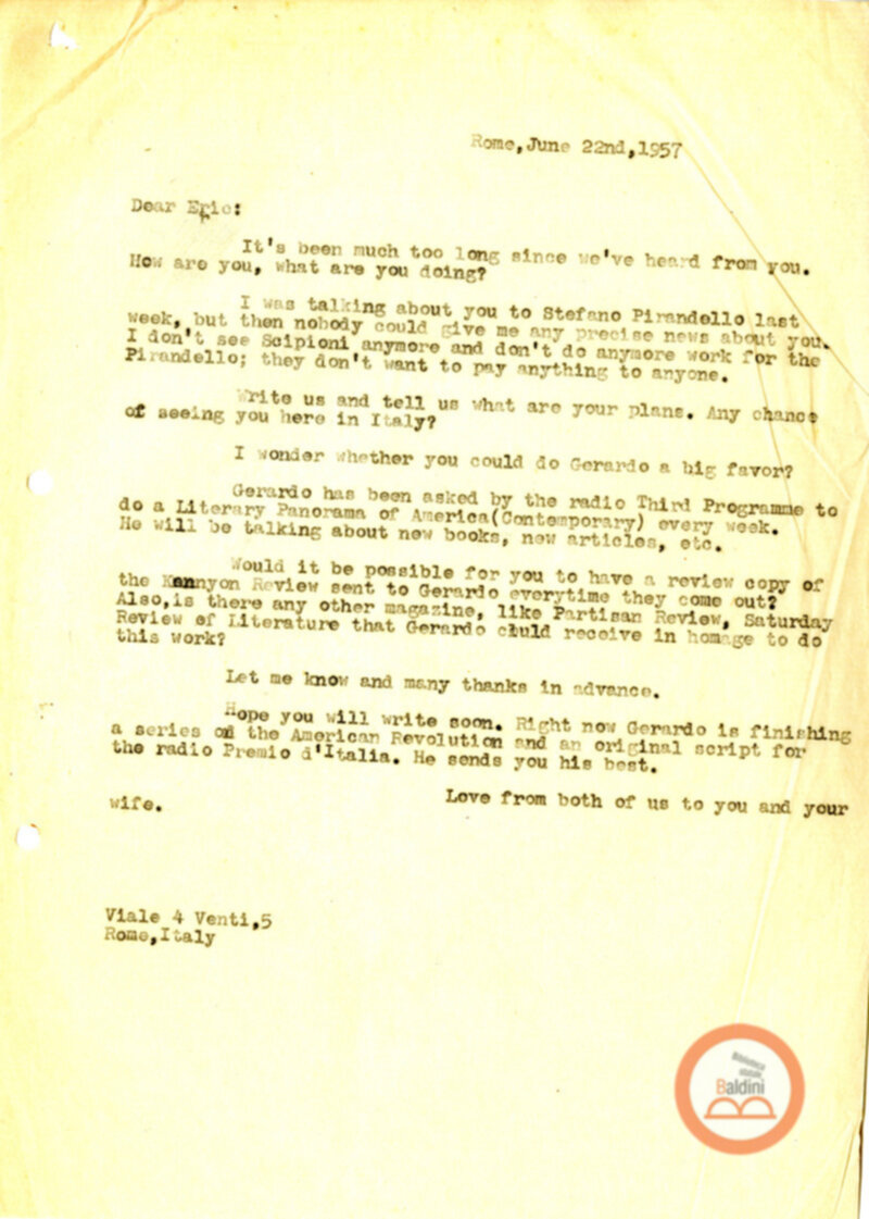 Stagione 1956 - 1957 - corrispondenza