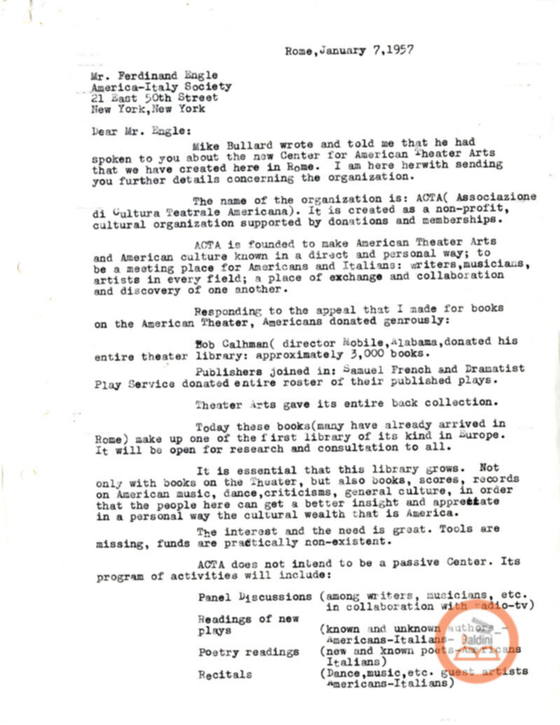 Stagione 1956 - 1957 - corrispondenza