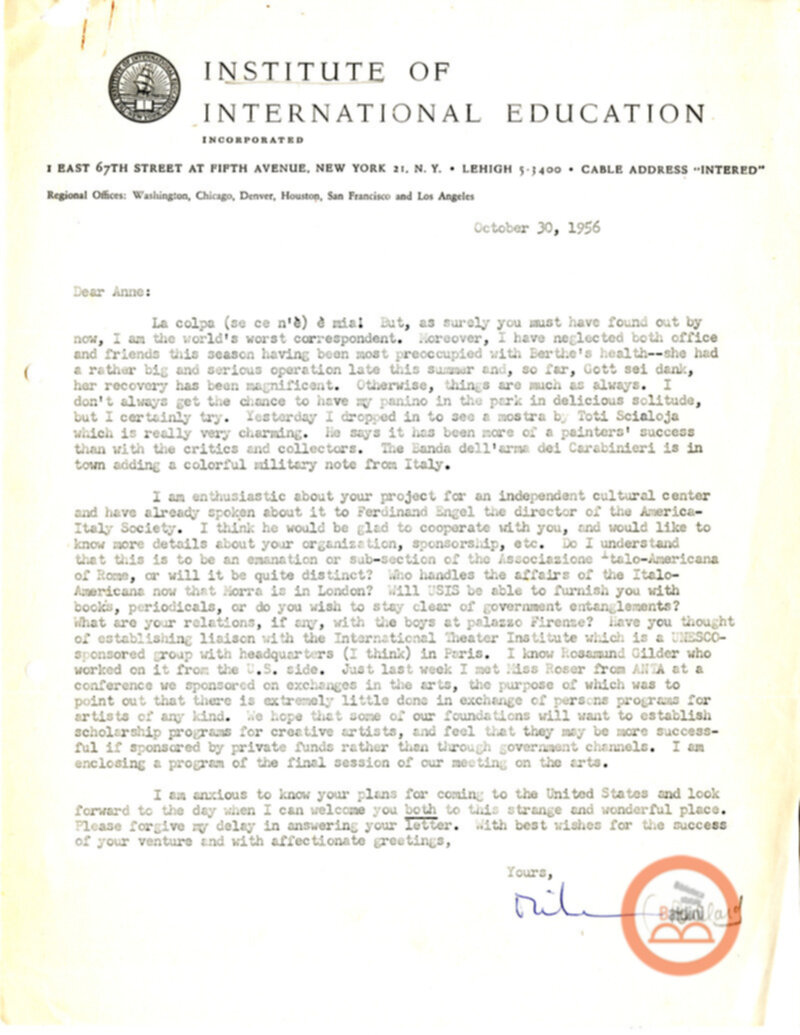 Stagione 1956 - 1957 - corrispondenza