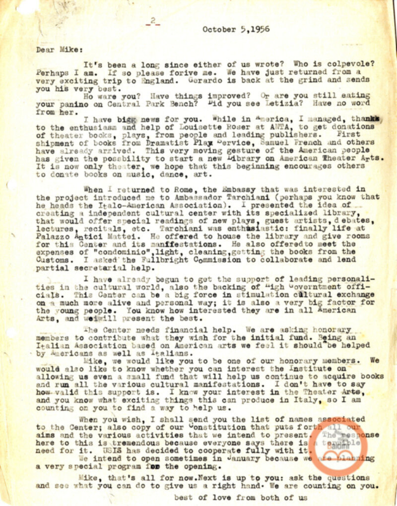 Stagione 1956 - 1957 - corrispondenza