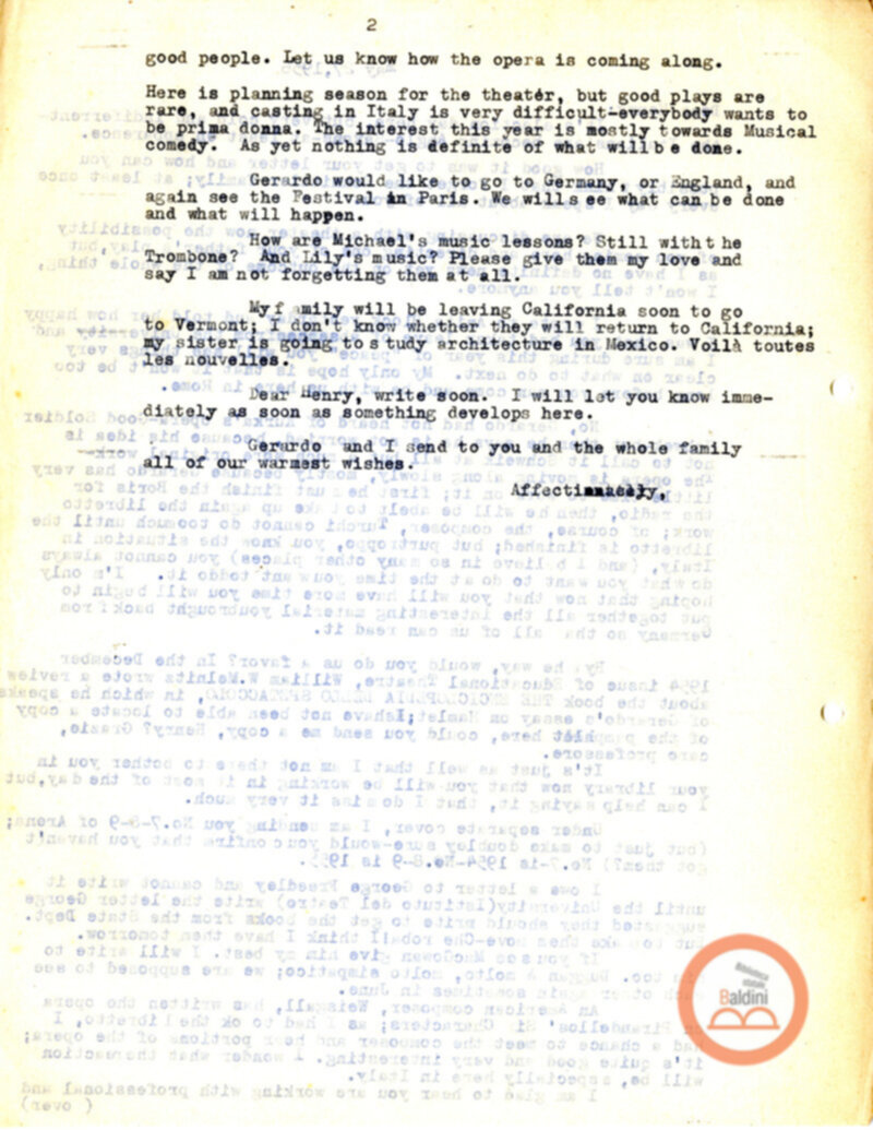 Corrispondenza con Henry Schmitzler