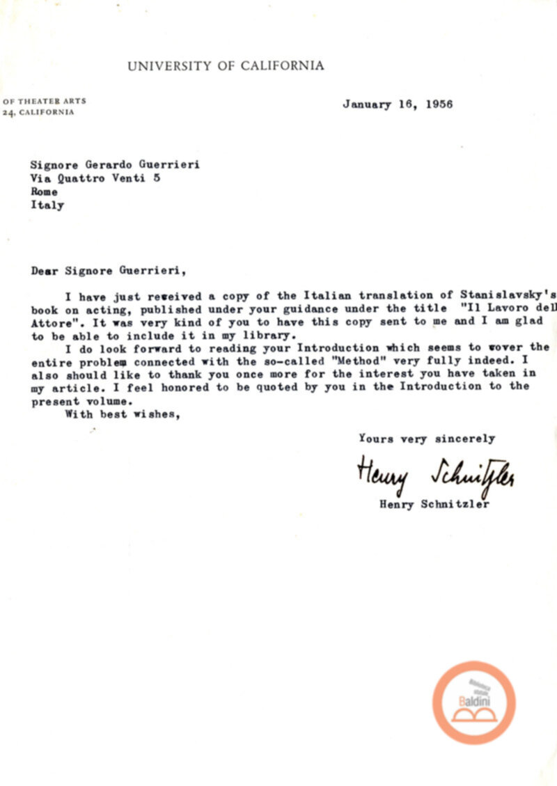 Corrispondenza con Henry Schmitzler