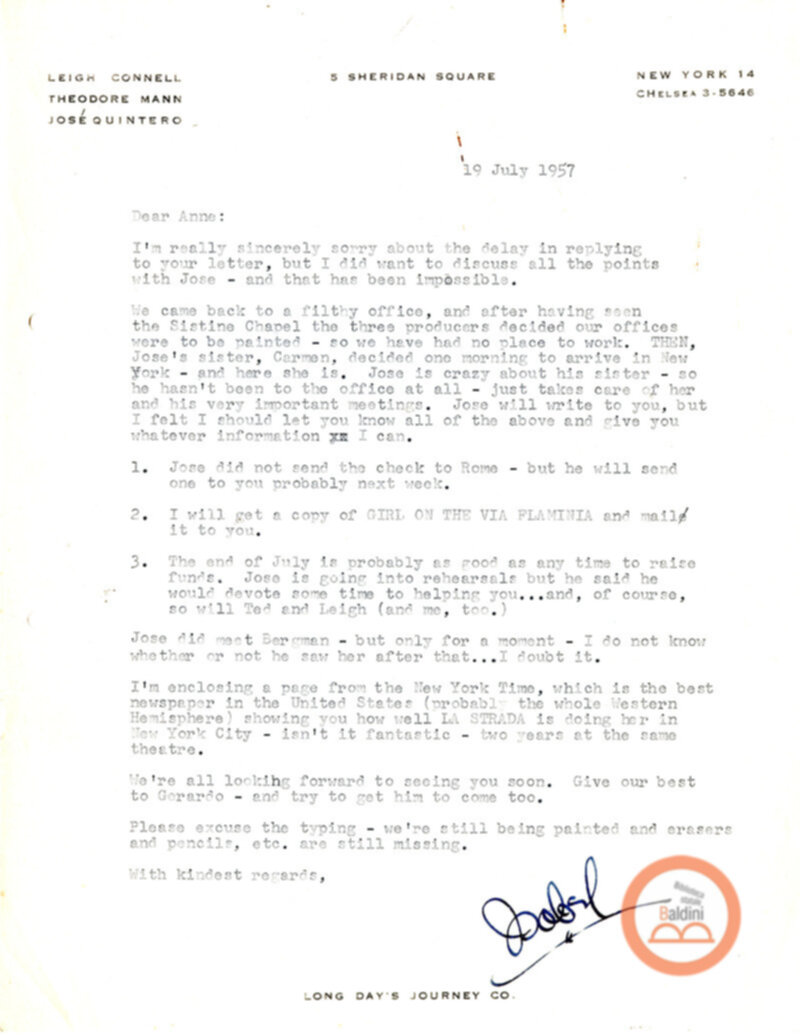 Stagione 1956 - 1957 - corrispondenza