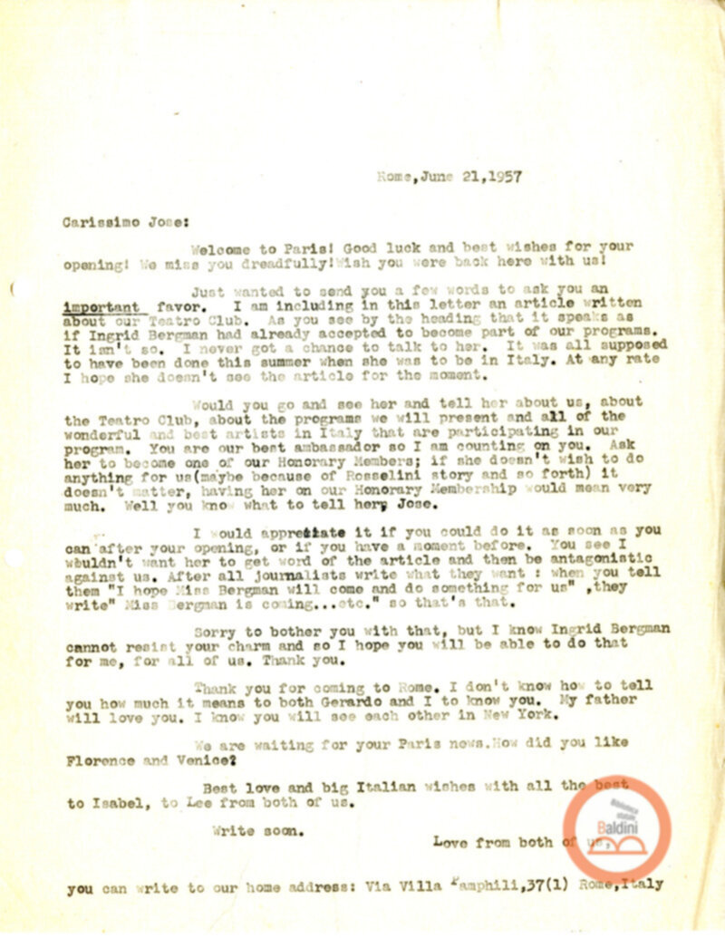 Stagione 1956 - 1957 - corrispondenza