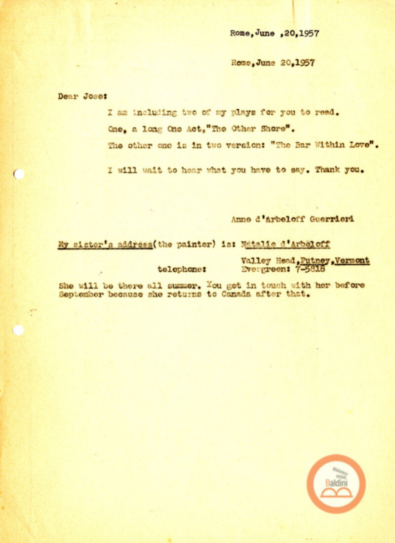 Stagione 1956 - 1957 - corrispondenza