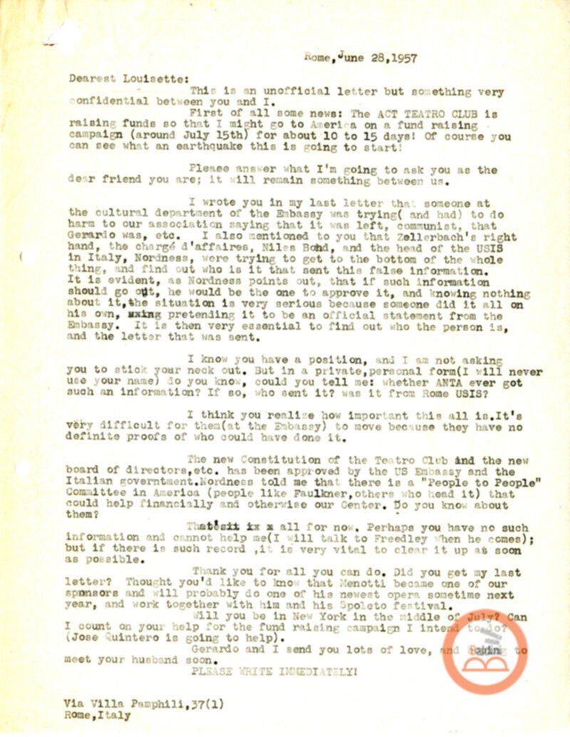 Stagione 1956 - 1957 - corrispondenza