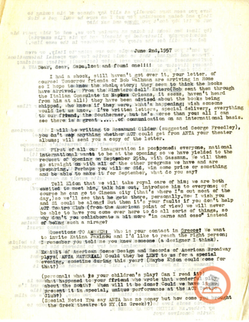 Stagione 1956 - 1957 - corrispondenza