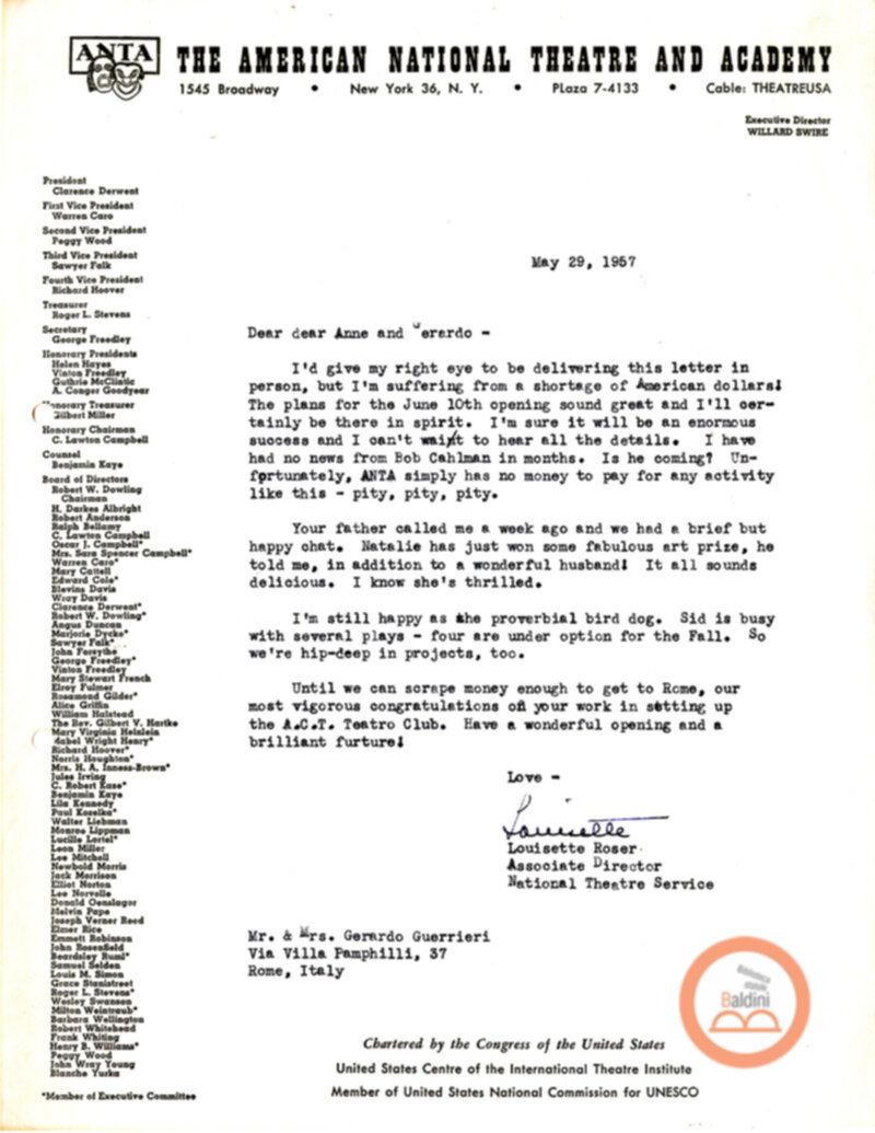 Stagione 1956 - 1957 - corrispondenza