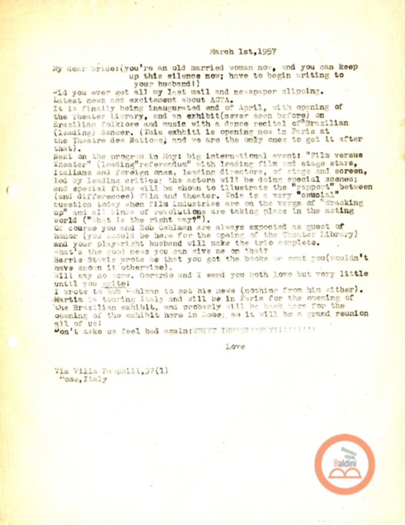 Stagione 1956 - 1957 - corrispondenza