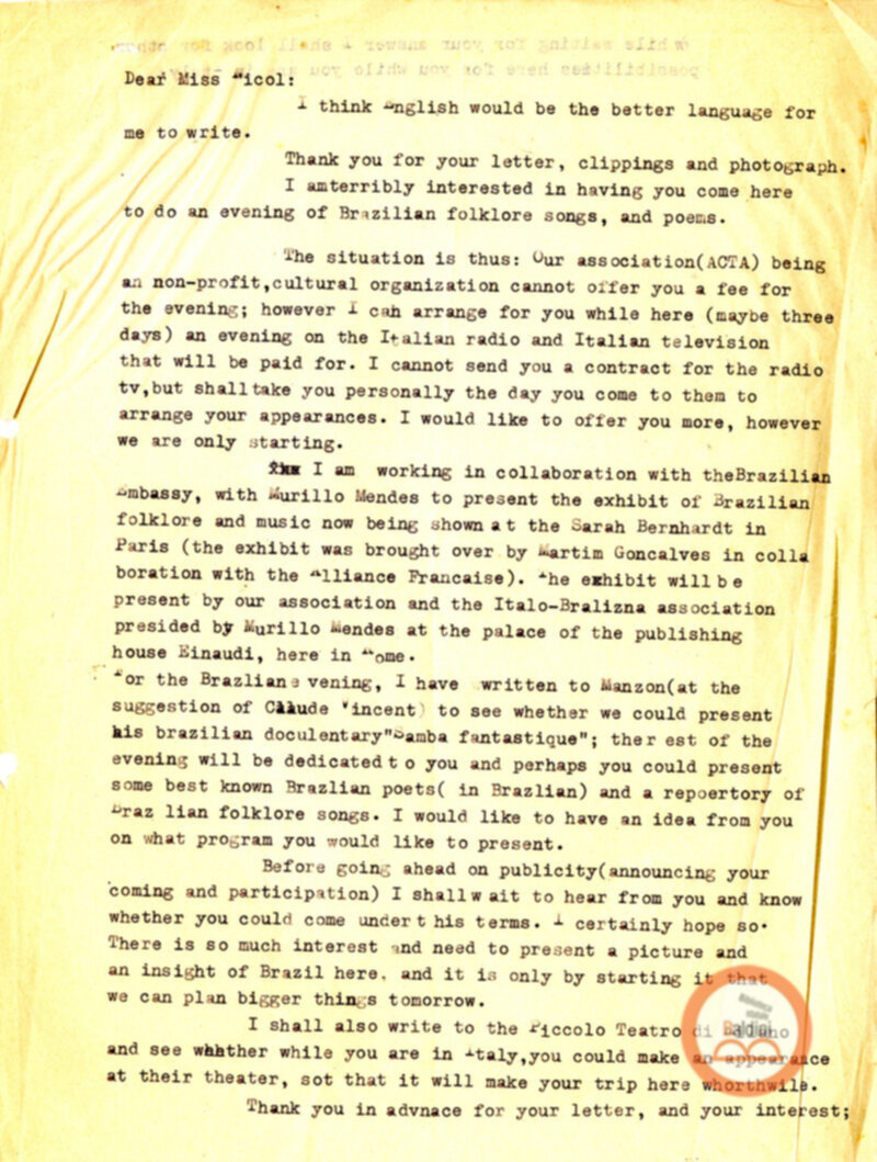 Stagione 1956 - 1957 - corrispondenza