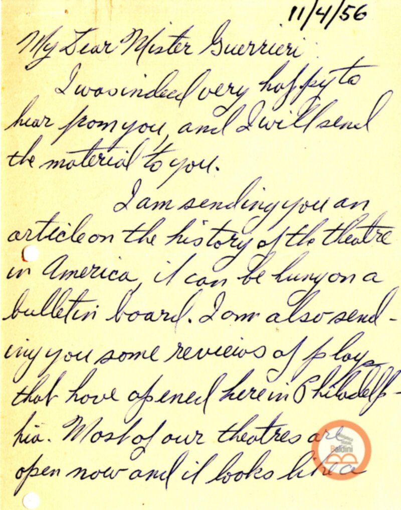 Stagione 1956 - 1957 - corrispondenza