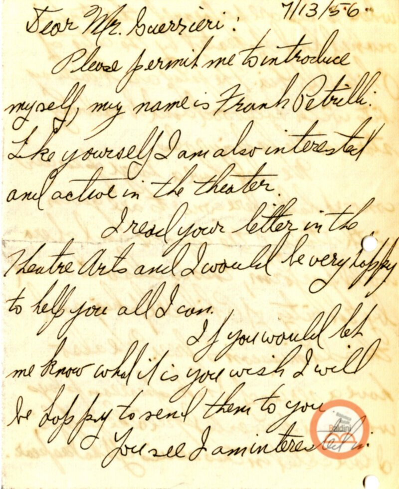 Stagione 1956 - 1957 - corrispondenza