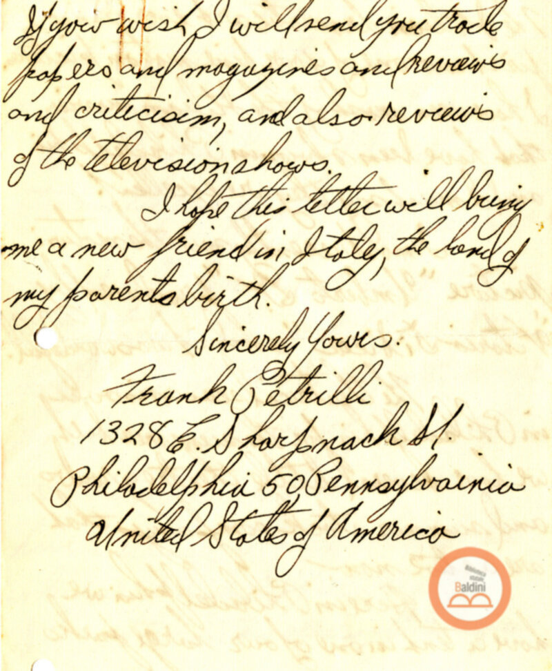 Stagione 1956 - 1957 - corrispondenza