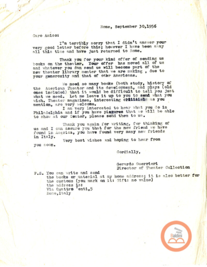 Stagione 1956 - 1957 - corrispondenza