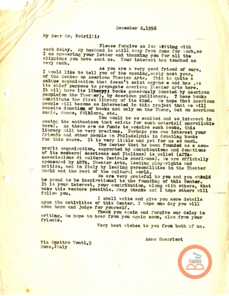 Stagione 1956 - 1957 - corrispondenza