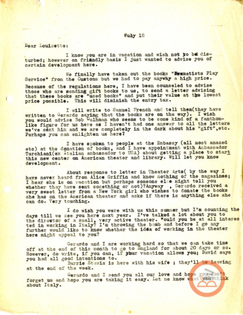 Stagione 1956 - 1957 - corrispondenza