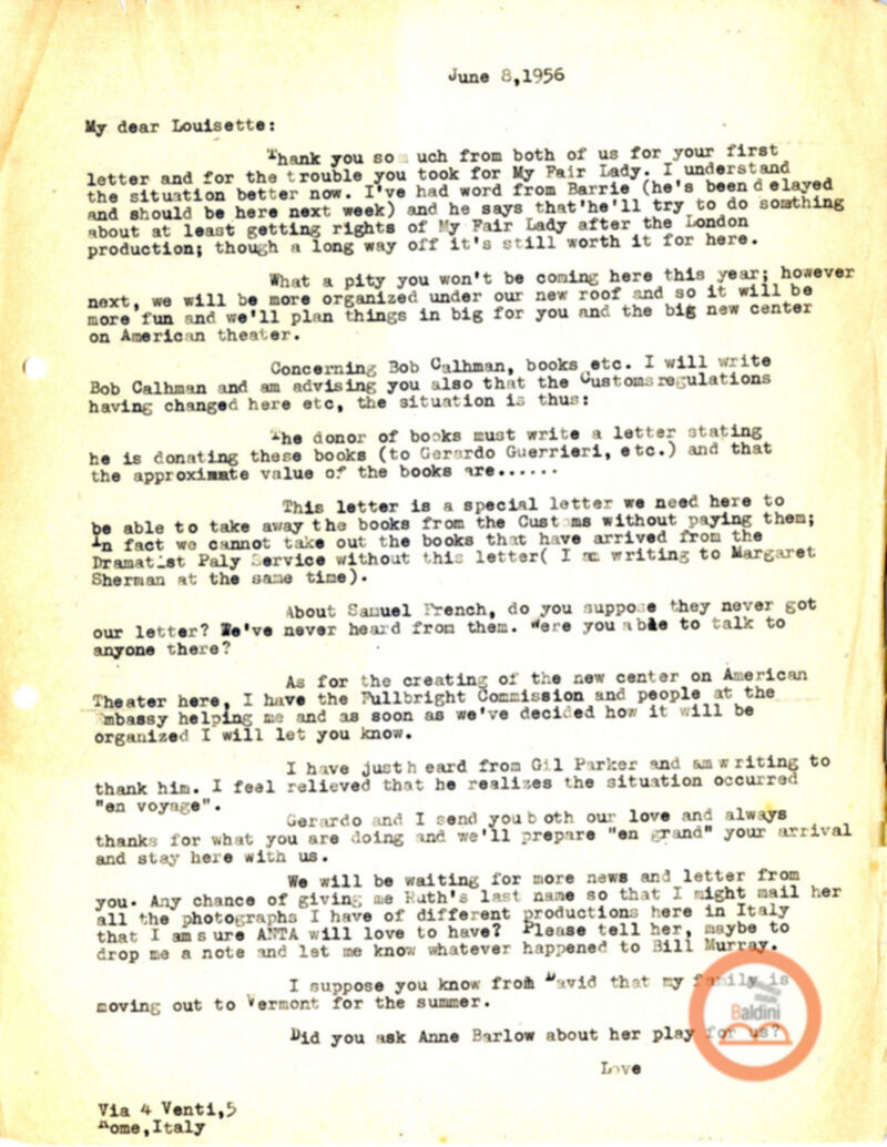 Stagione 1956 - 1957 - corrispondenza