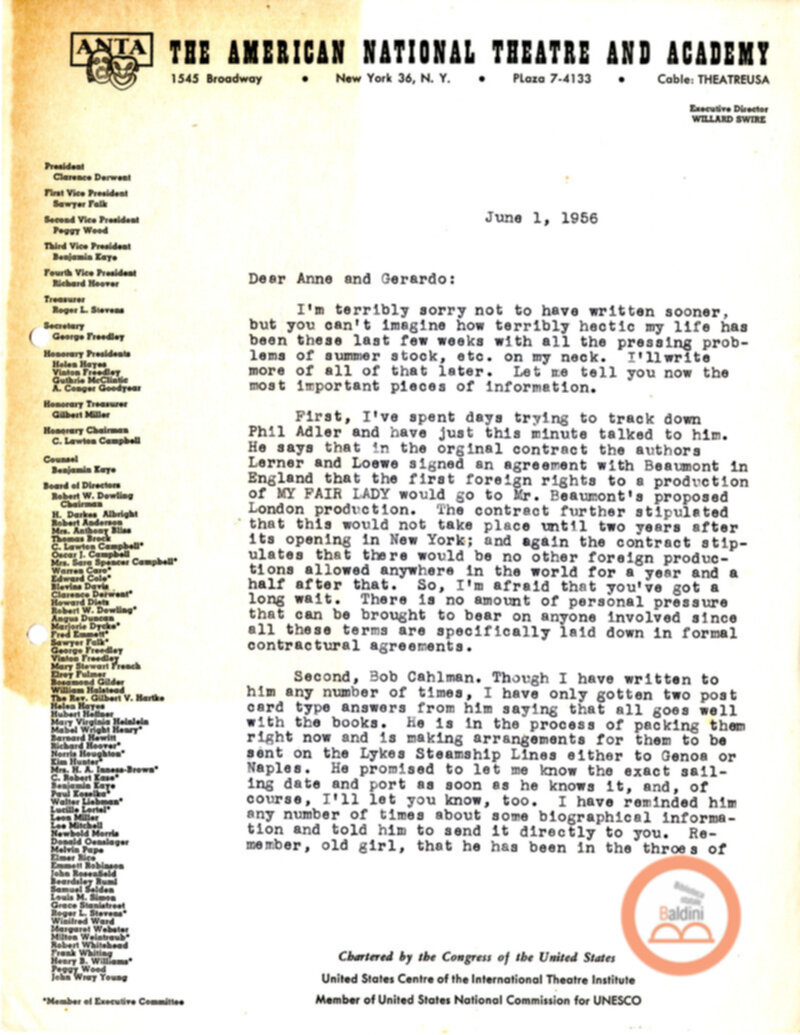 Stagione 1956 - 1957 - corrispondenza