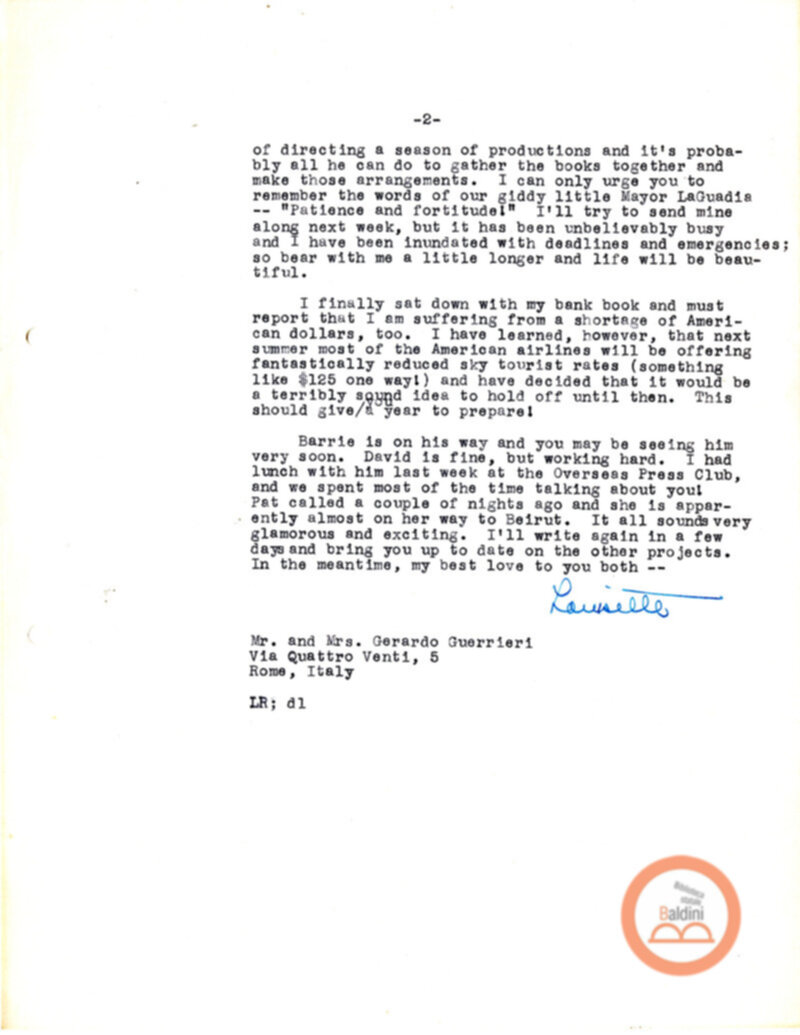 Stagione 1956 - 1957 - corrispondenza