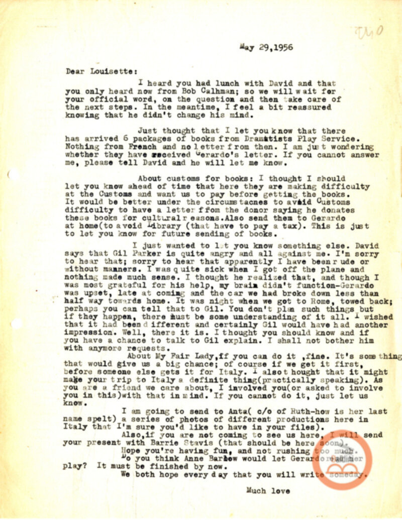 Stagione 1956 - 1957 - corrispondenza