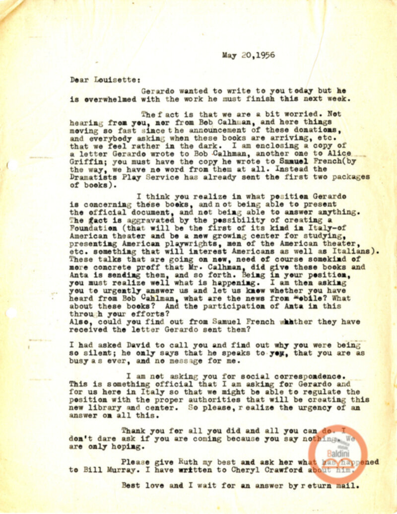 Stagione 1956 - 1957 - corrispondenza