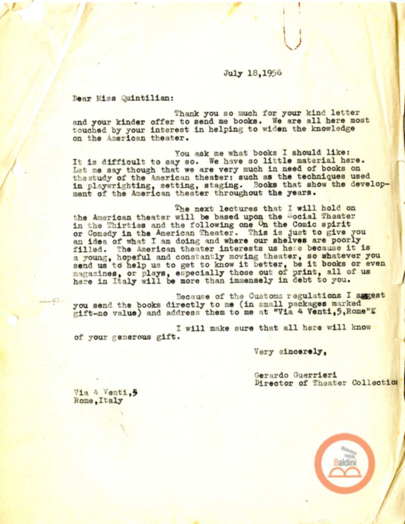 Stagione 1956 - 1957 - corrispondenza