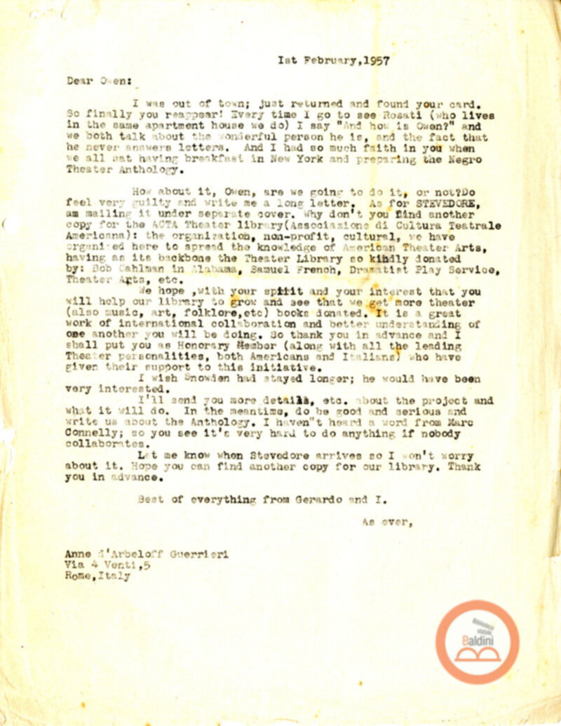 Stagione 1956 - 1957 - corrispondenza