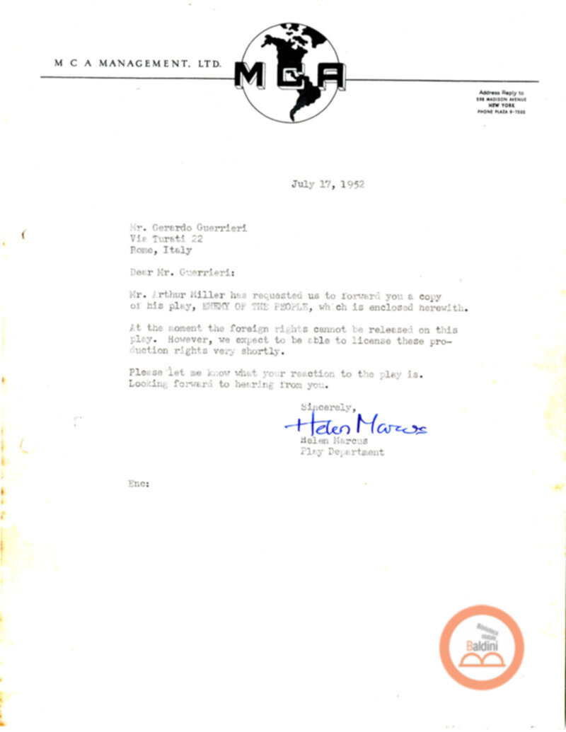 Corrispondenza con Barrie Davis e Gilbert Parker