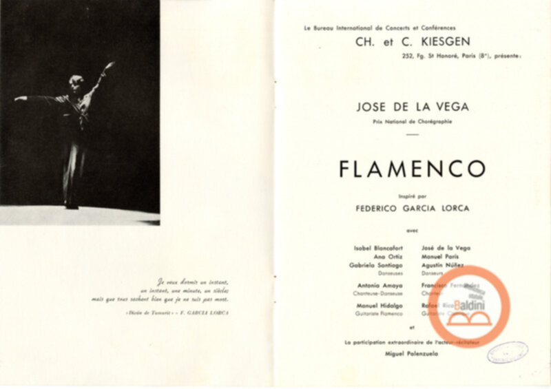"Flamenco ispiré par Federico Garcia Lorca. José De la Vega et sa Compagnie"