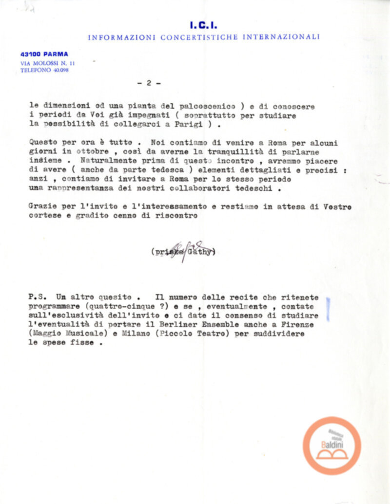 Premio Roma '70 - corrispondenza