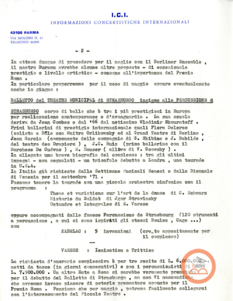 Premio Roma '70 - corrispondenza