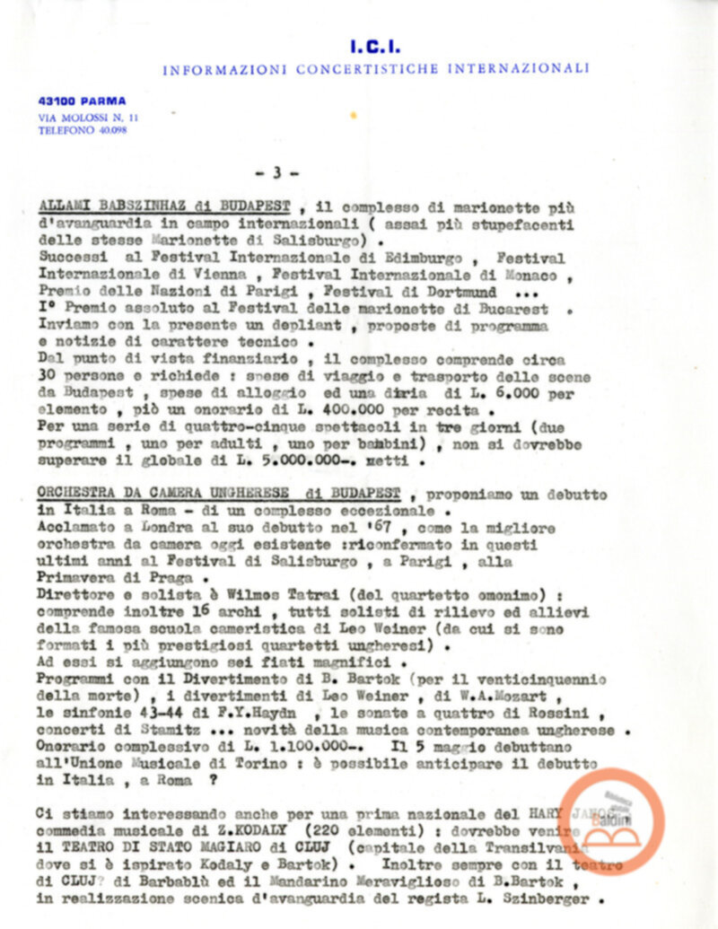 Premio Roma '70 - corrispondenza