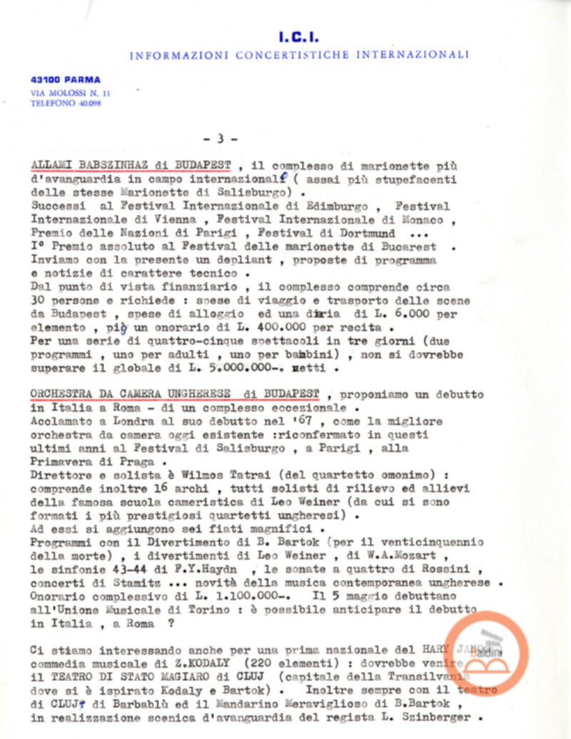 Premio Roma '70 - corrispondenza