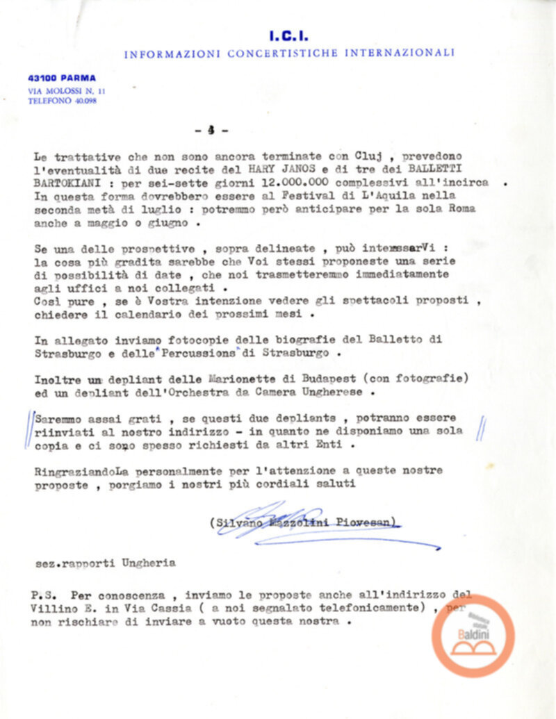 Premio Roma '70 - corrispondenza