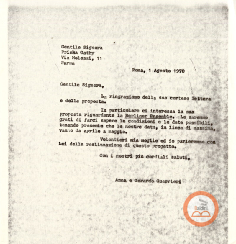 Premio Roma '70 - corrispondenza