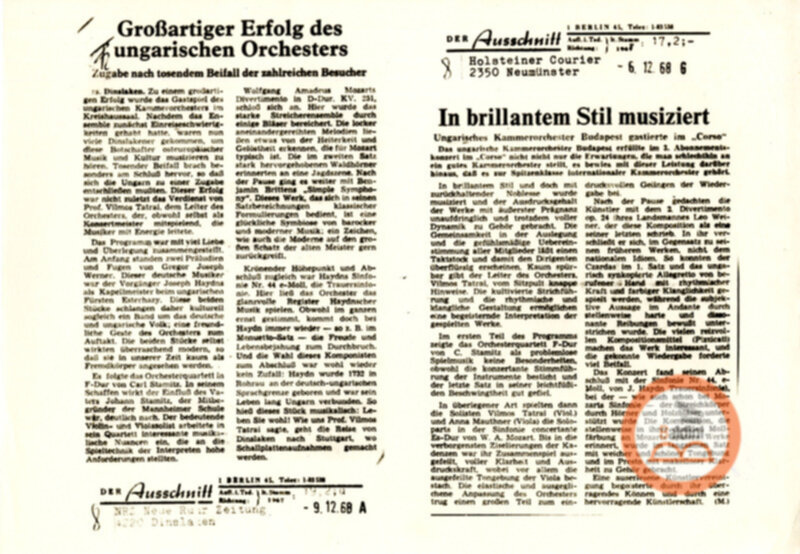 Premio Roma '70 - corrispondenza