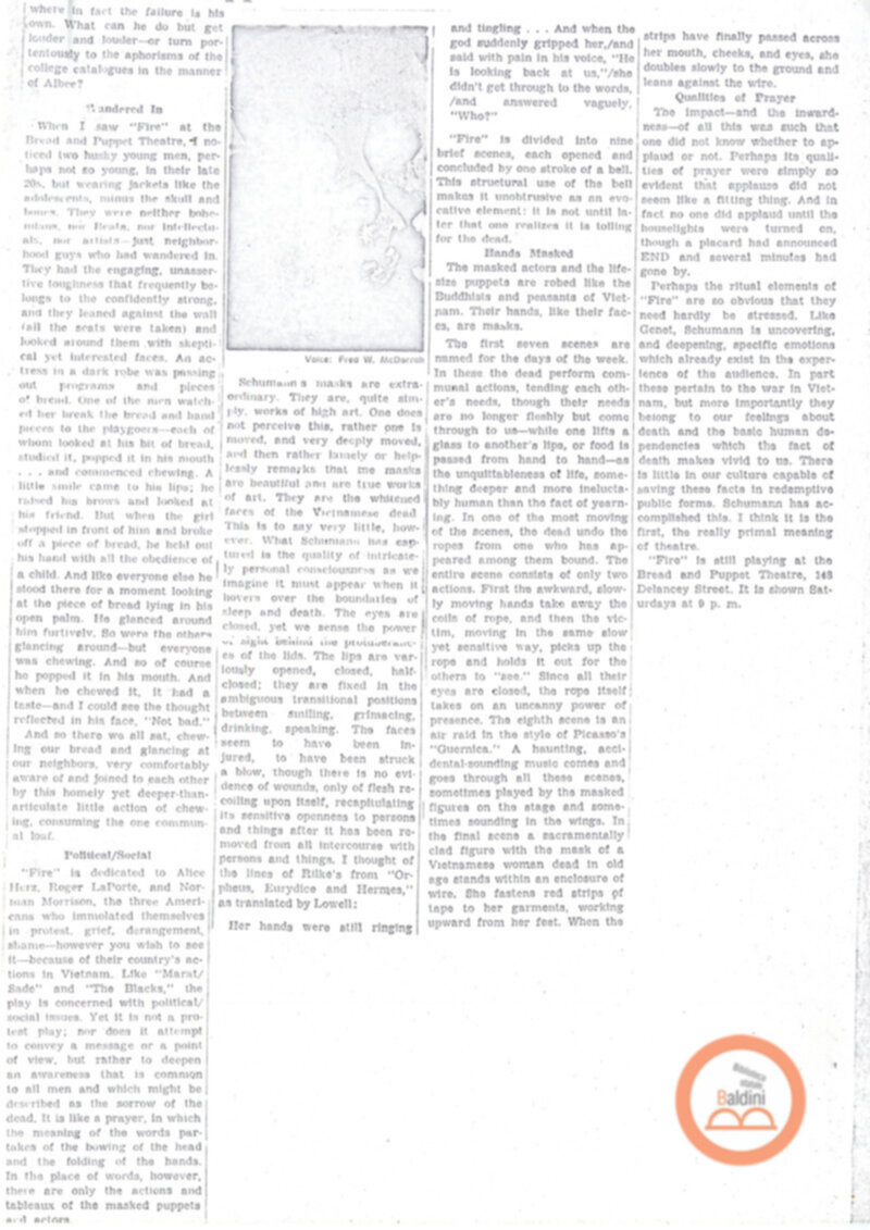 Bread and Puppet Theatre - rassegna stampa