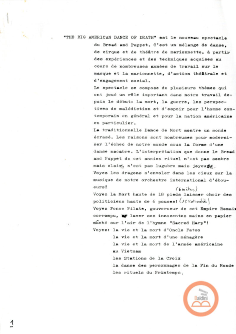 Bread and Puppet Theatre - appunti