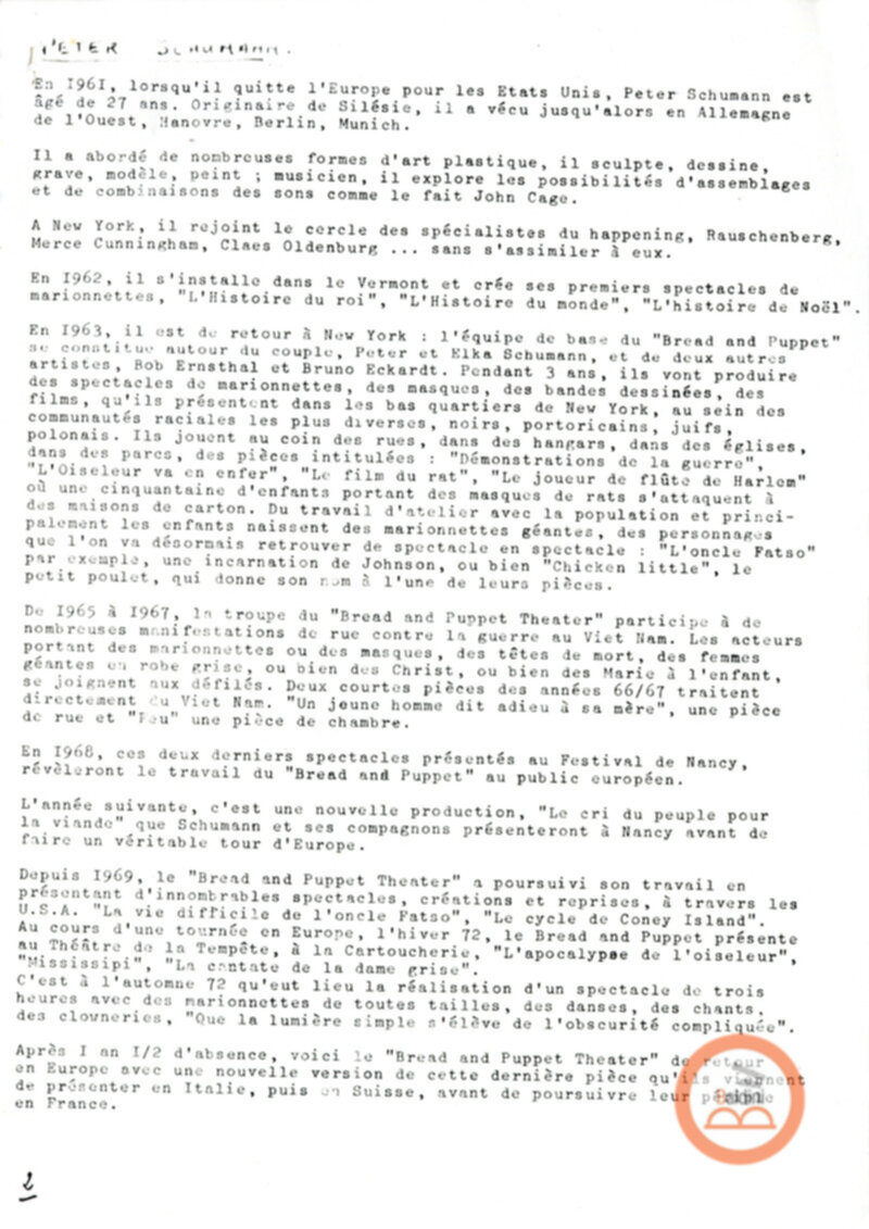 Bread and Puppet Theatre - appunti