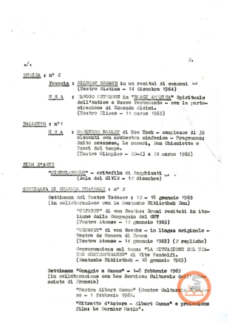 Programma stagione 1964/1965