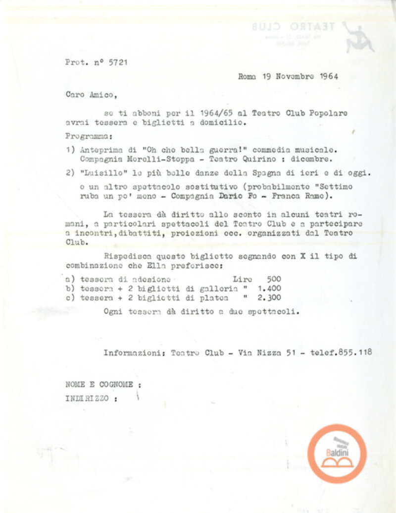 Tesseramento 1964-1965