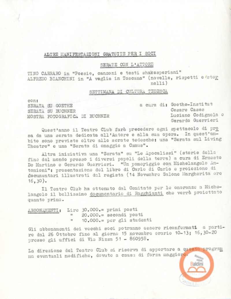 Stagione 1964-1965 presentata al Teatro Sistina