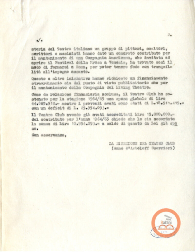 Relazione attività - stagione 1964-1965