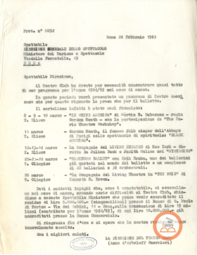 Programma di marzo - stagione 1964-1965