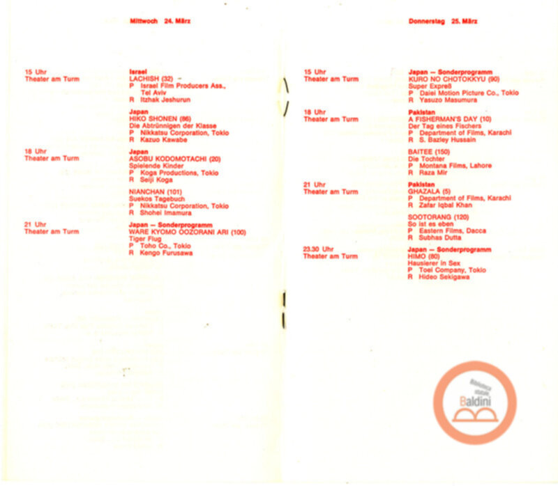 Programma della manifestazione "Dritte woche des asiatischen films".