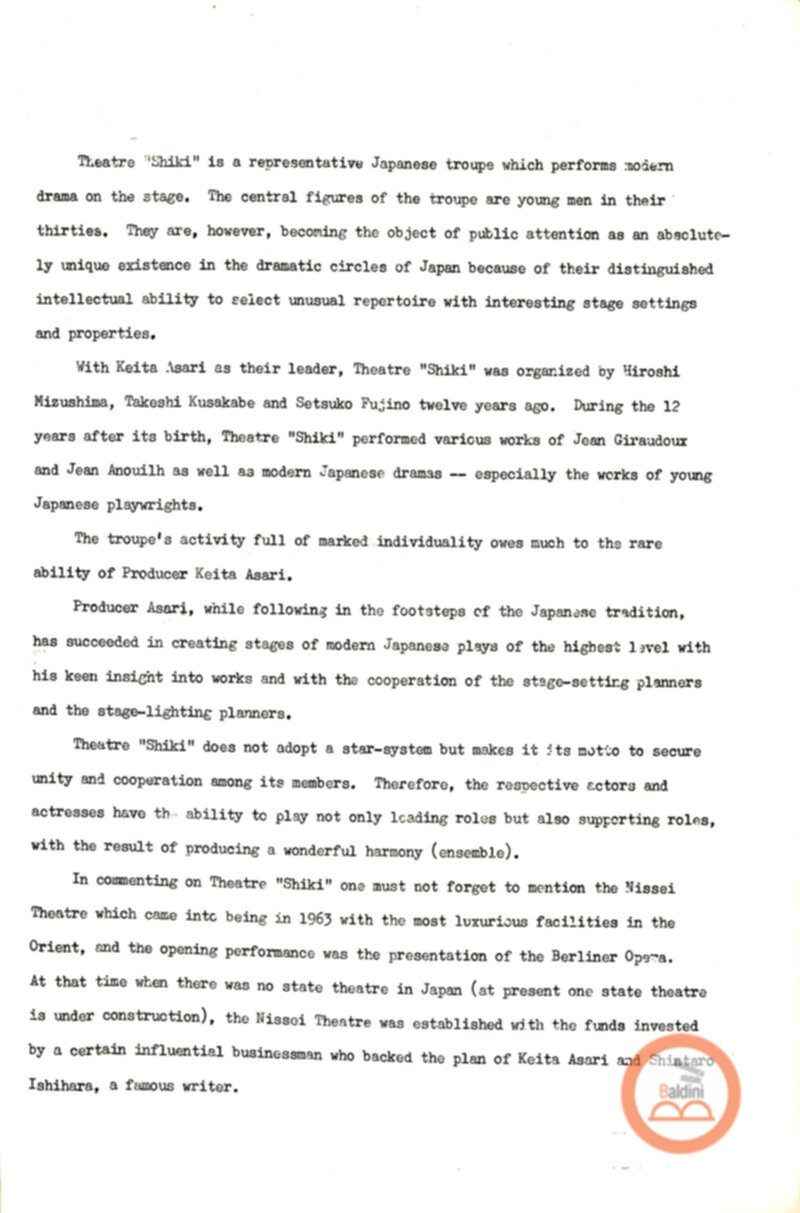 Teatro Shiki - spettacolo e artisti