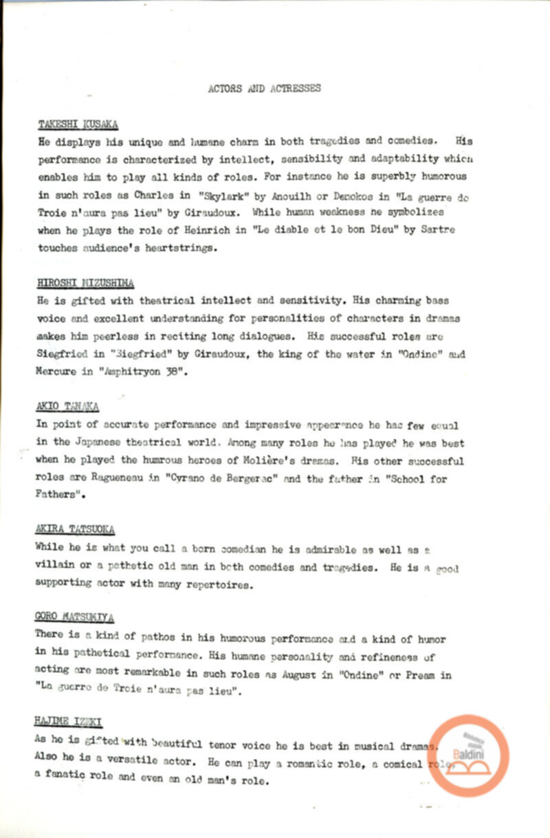 Teatro Shiki - spettacolo e artisti